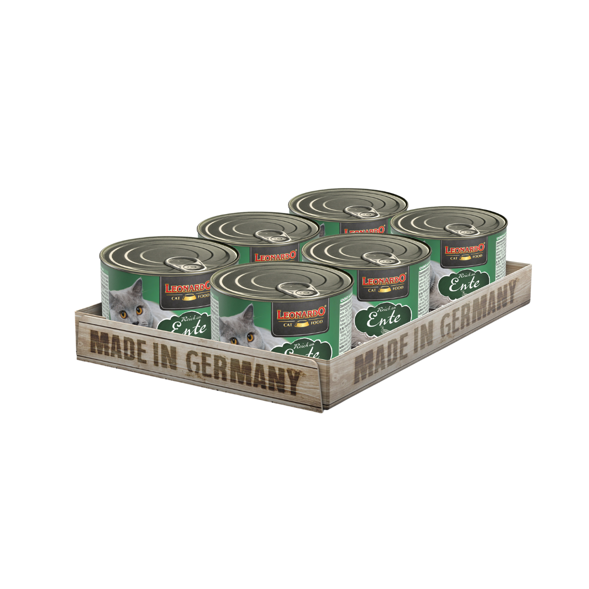 Lata QS para Gatos Leonardo Pato 200 gr