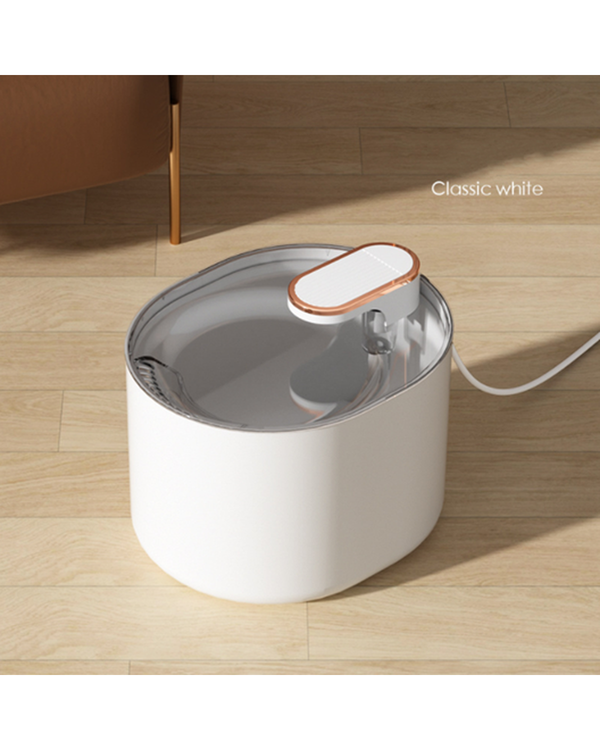 Fuente de agua automática silenciosa para mascotas de 3 litros - color blanco