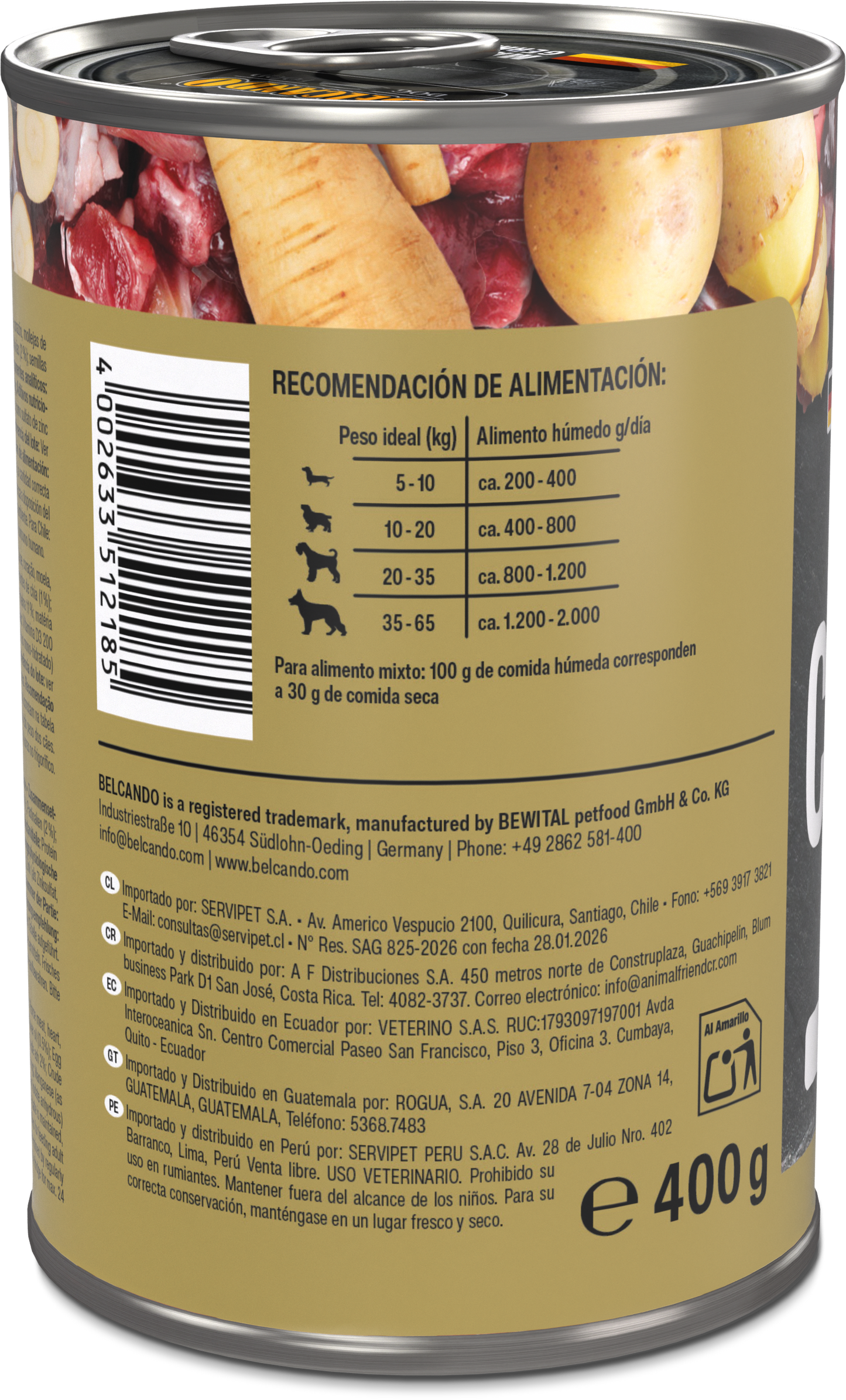 Lata para Perros Belcando Caballo 400 gr