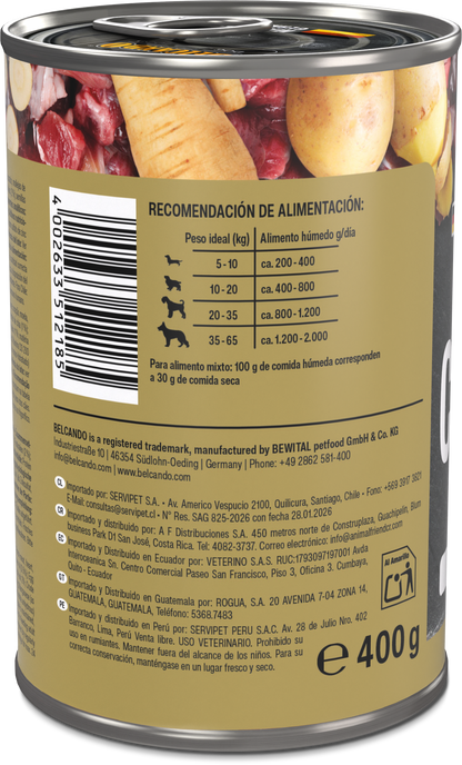 Lata para Perros Belcando Caballo 400 gr