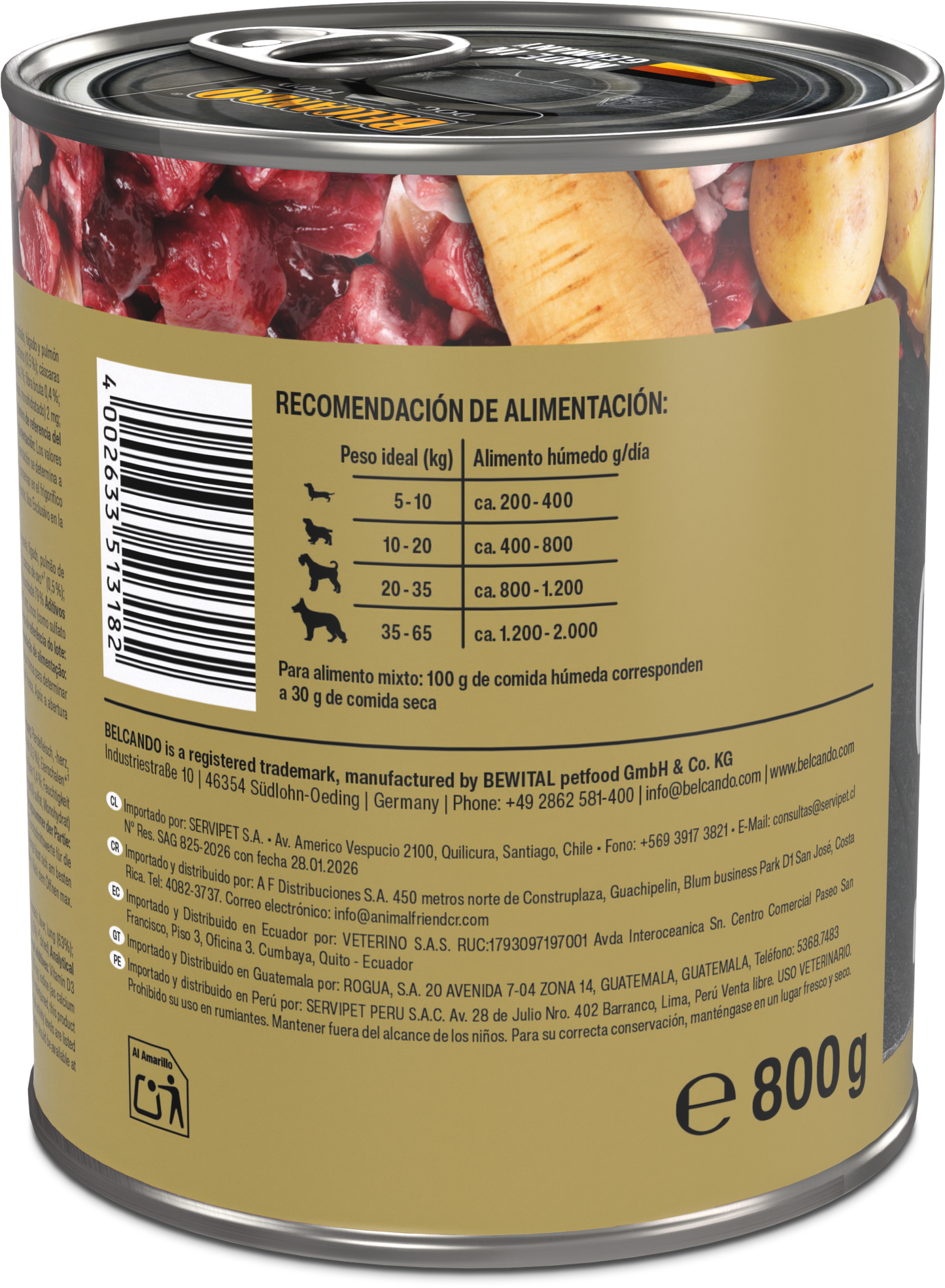 Lata para Perros Belcando Caballo 800 gr