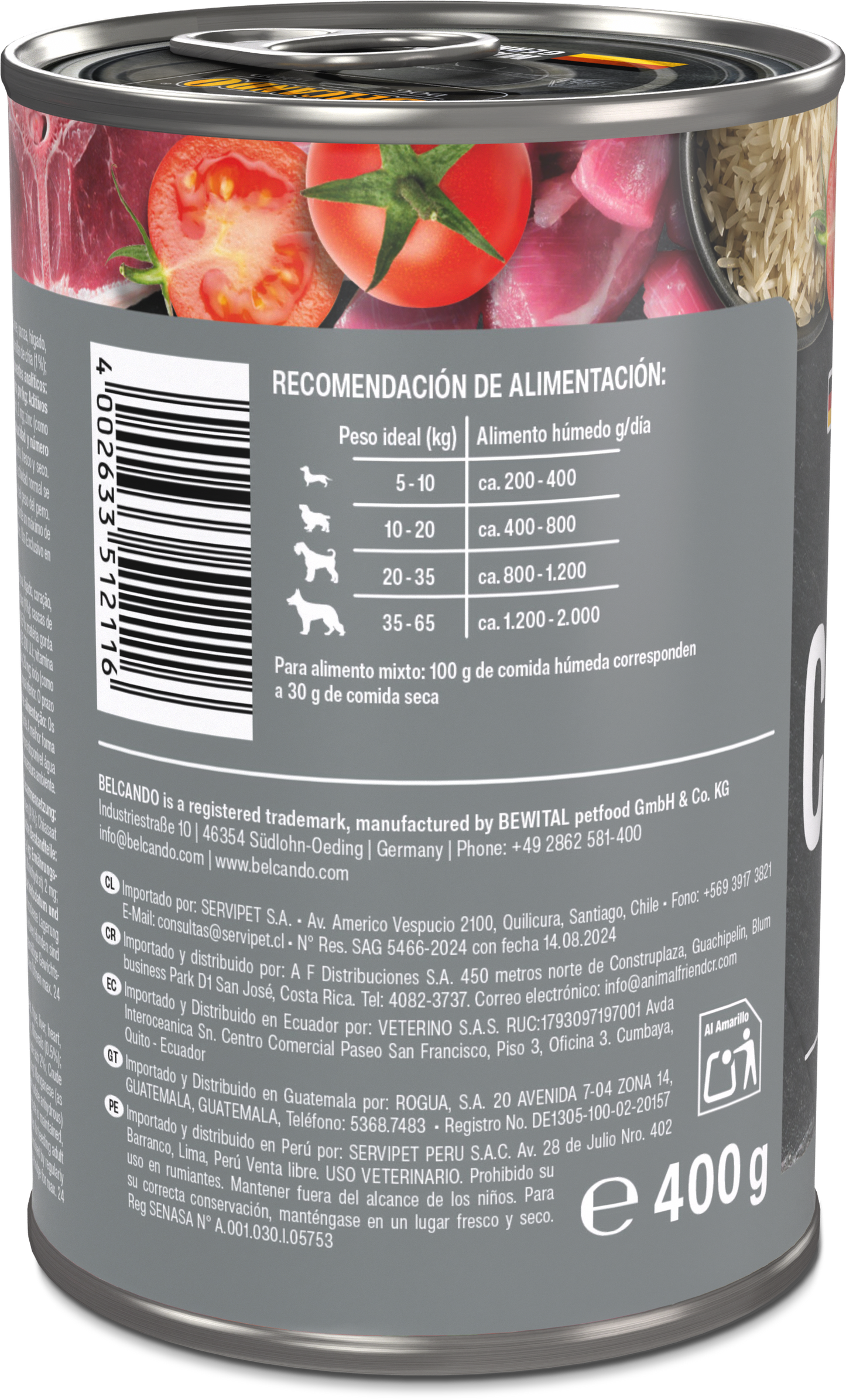 Lata para Perros Belcando Cordero 400 gr