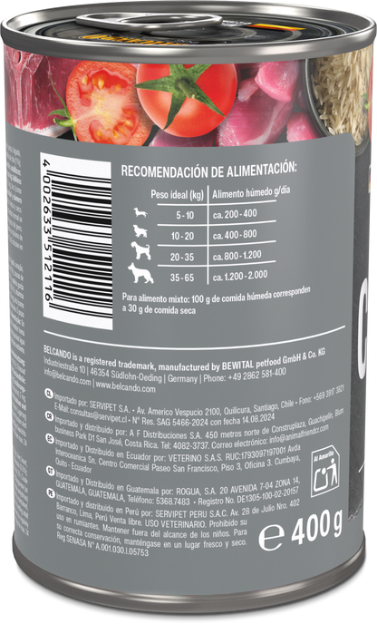 Lata para Perros Belcando Cordero 400 gr