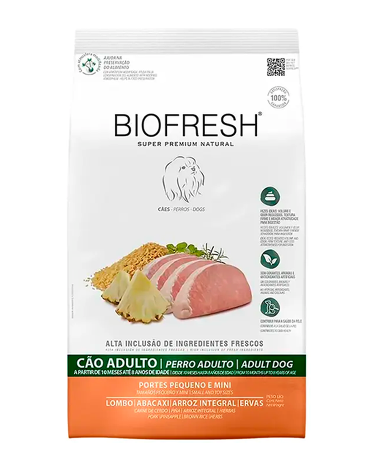 Biofresh Adultos Razas Pequeñas y Mini Carne de Cerdo y Piña 3 kg