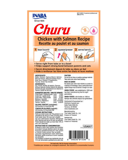 Churu Pollo con Salmón - 4 tubos - 56 g - USA 667