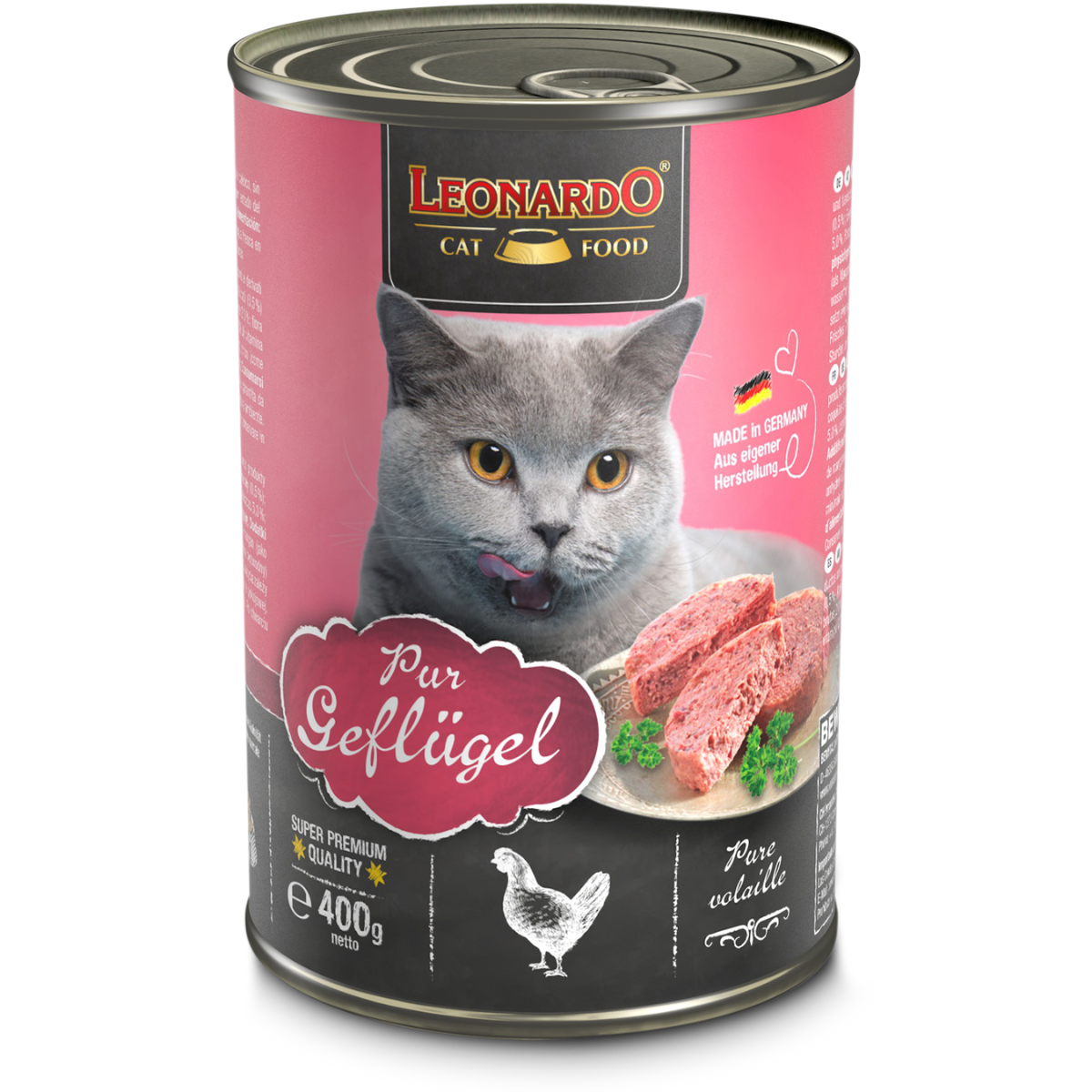 Lata QS para Gatos Leonardo Ave 400 gr