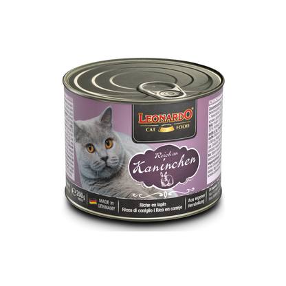 Lata QS para Gatos Leonardo Conejo 200 gr