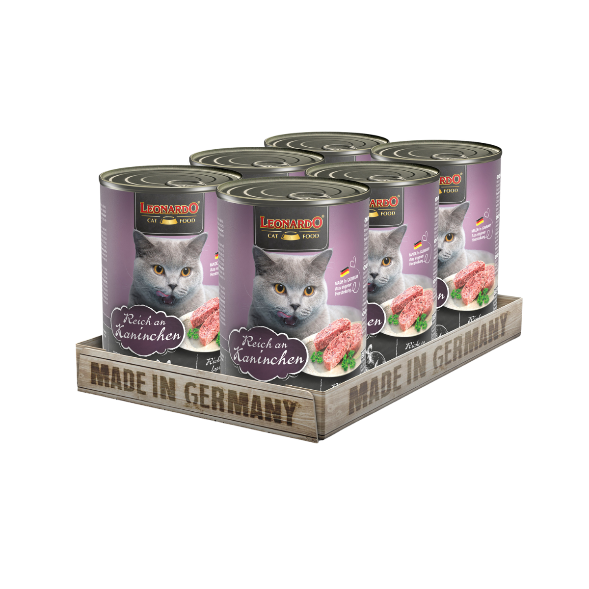 Lata QS para Gatos Leonardo Conejo 400 gr