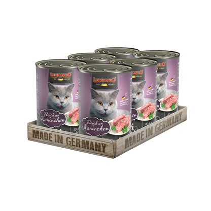 Lata QS para Gatos Leonardo Conejo 400 gr