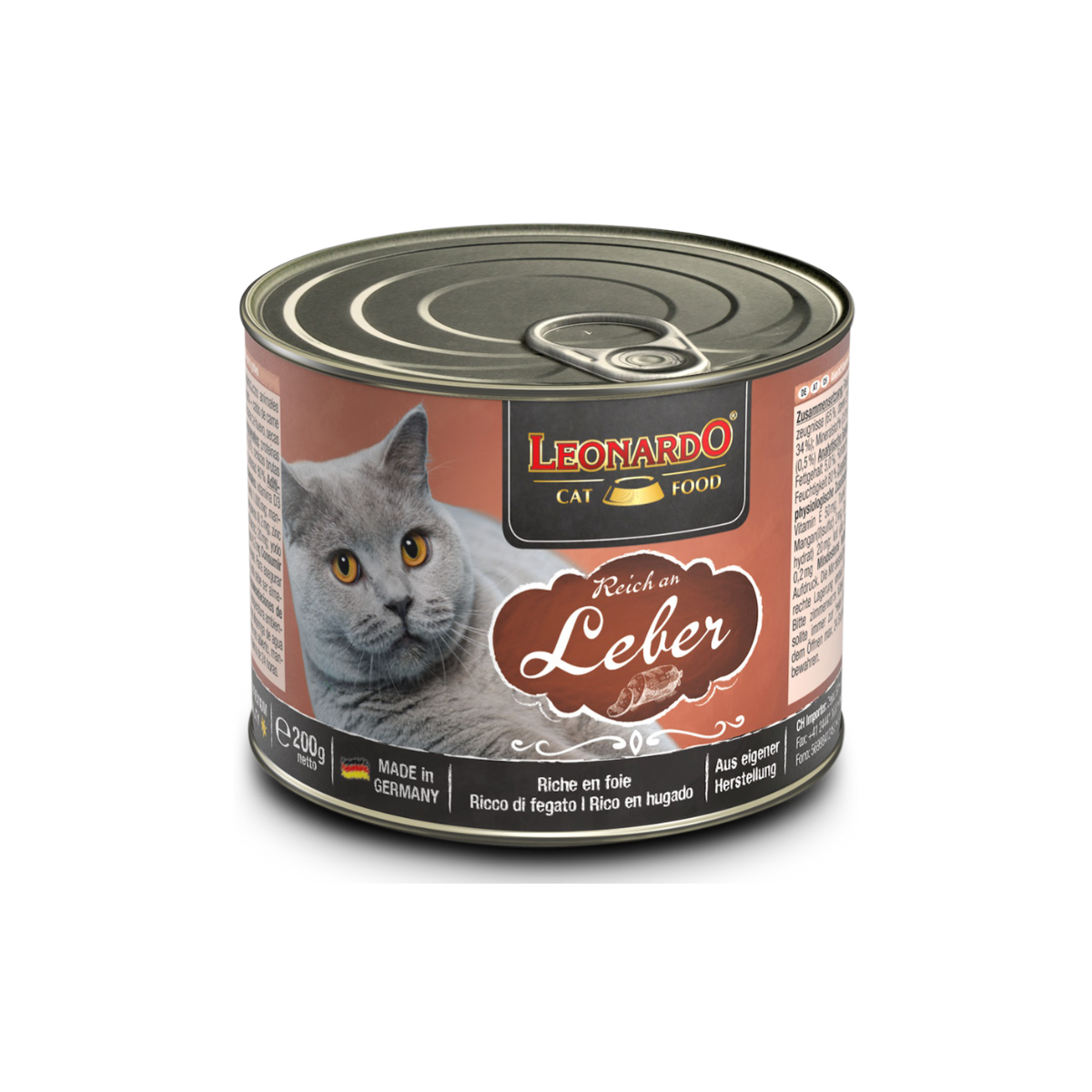 Lata QS para Gatos Leonardo Hígado 200 gr