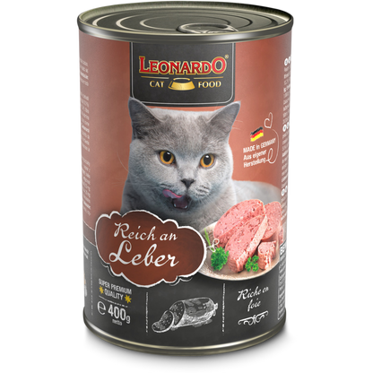 Lata QS para Gatos Leonardo Hígado 400 gr