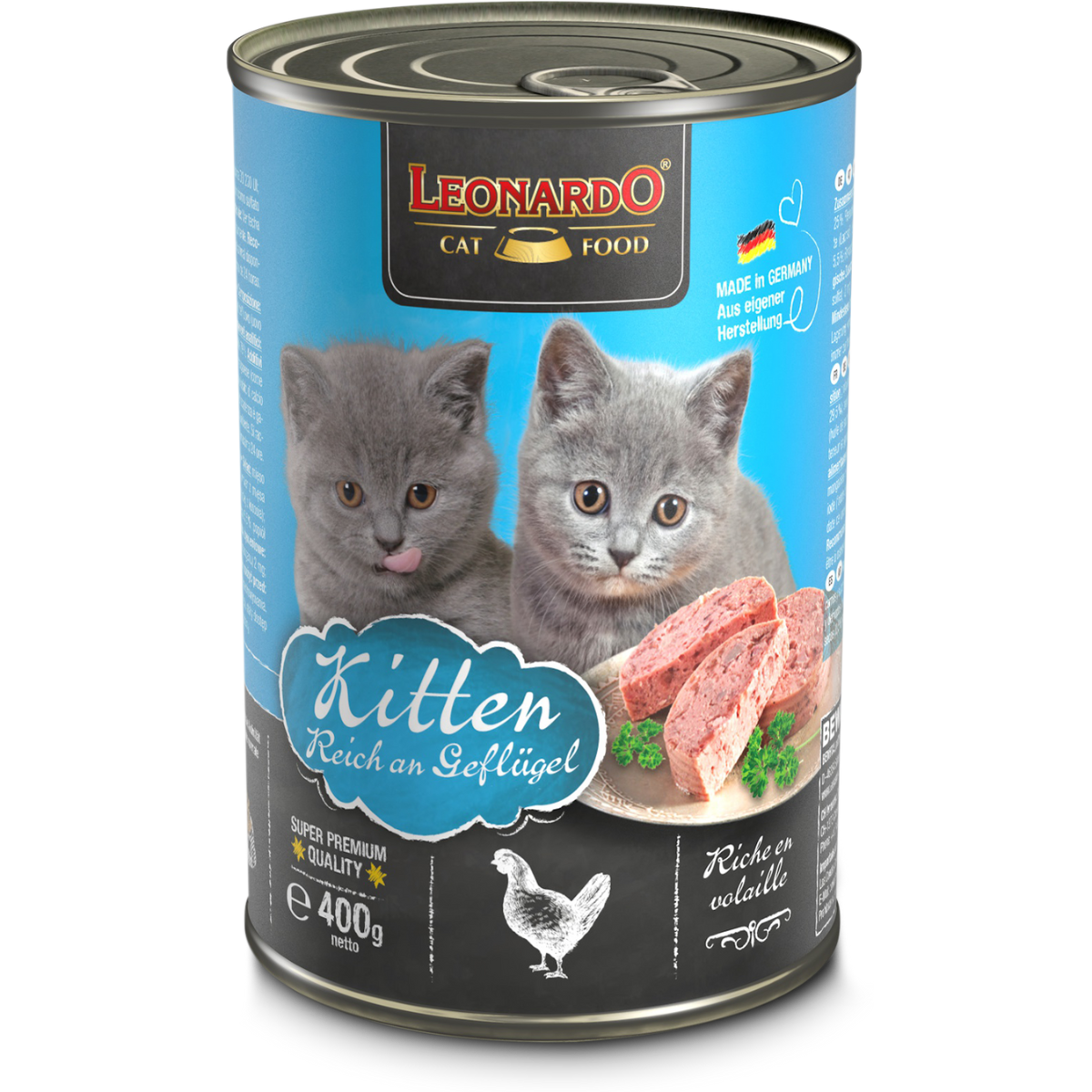 Lata QS para Gatos Leonardo Kitten 400 gr
