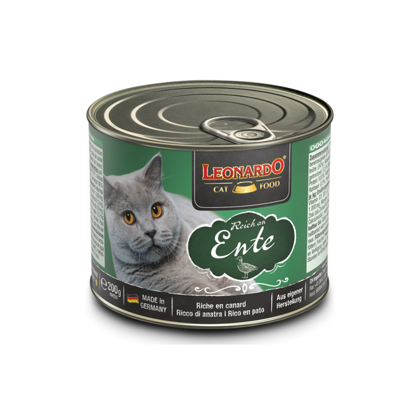 Lata QS para Gatos Leonardo Pato 200 gr