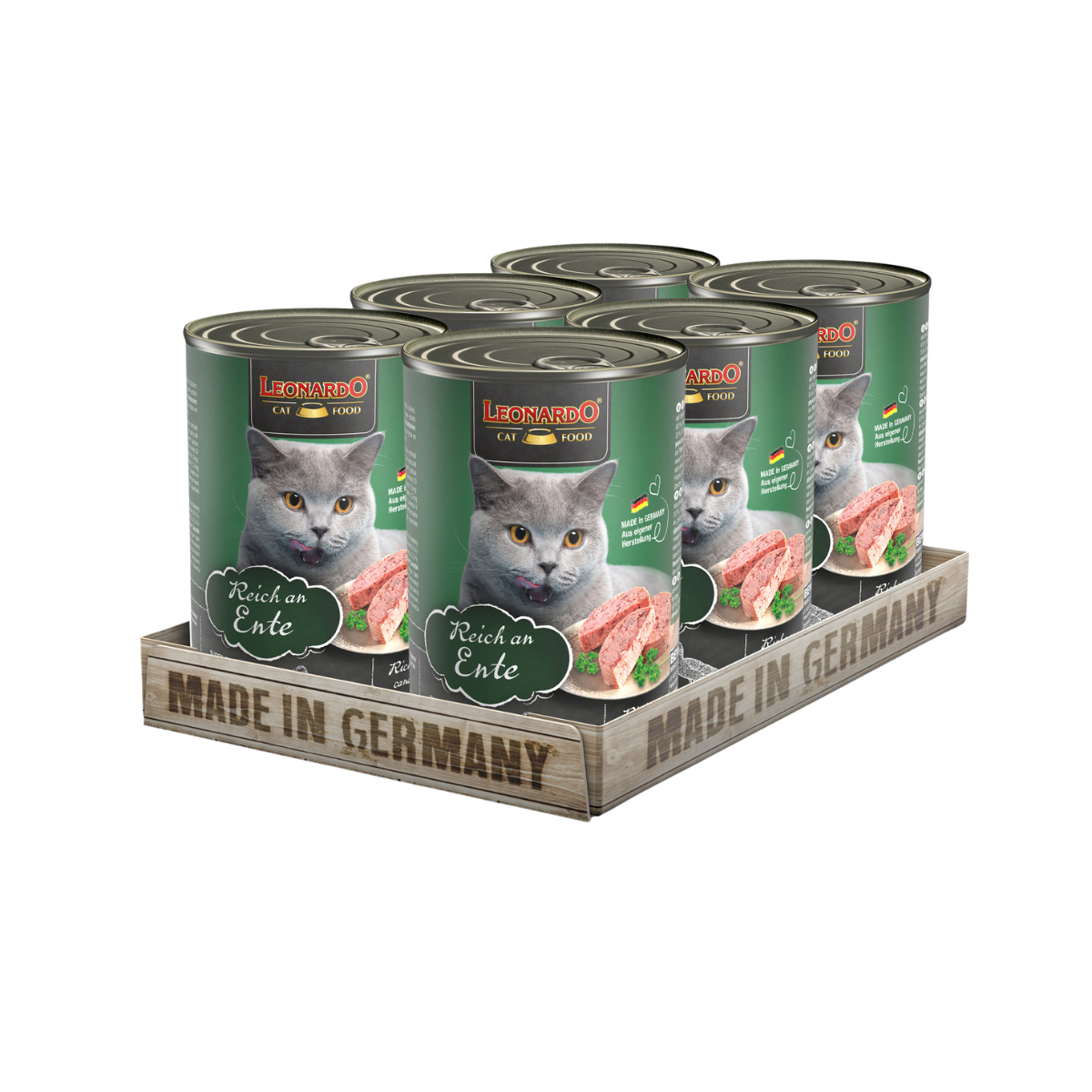 Lata QS para Gatos Leonardo Pato 400 gr