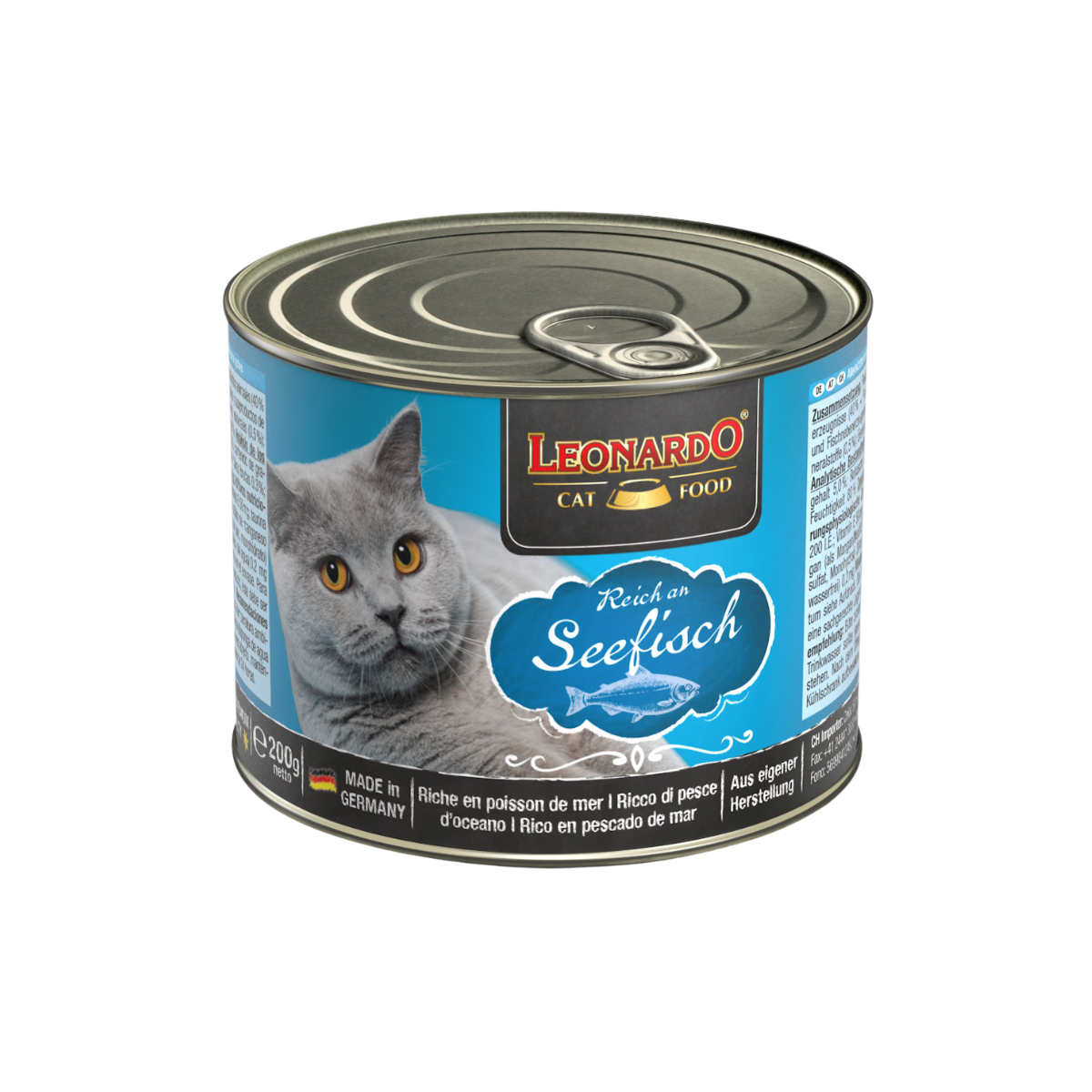 Lata QS para Gatos Leonardo Pescado 200 gr