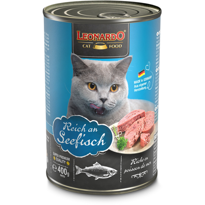 Lata QS para Gatos Leonardo Pescado 400 gr