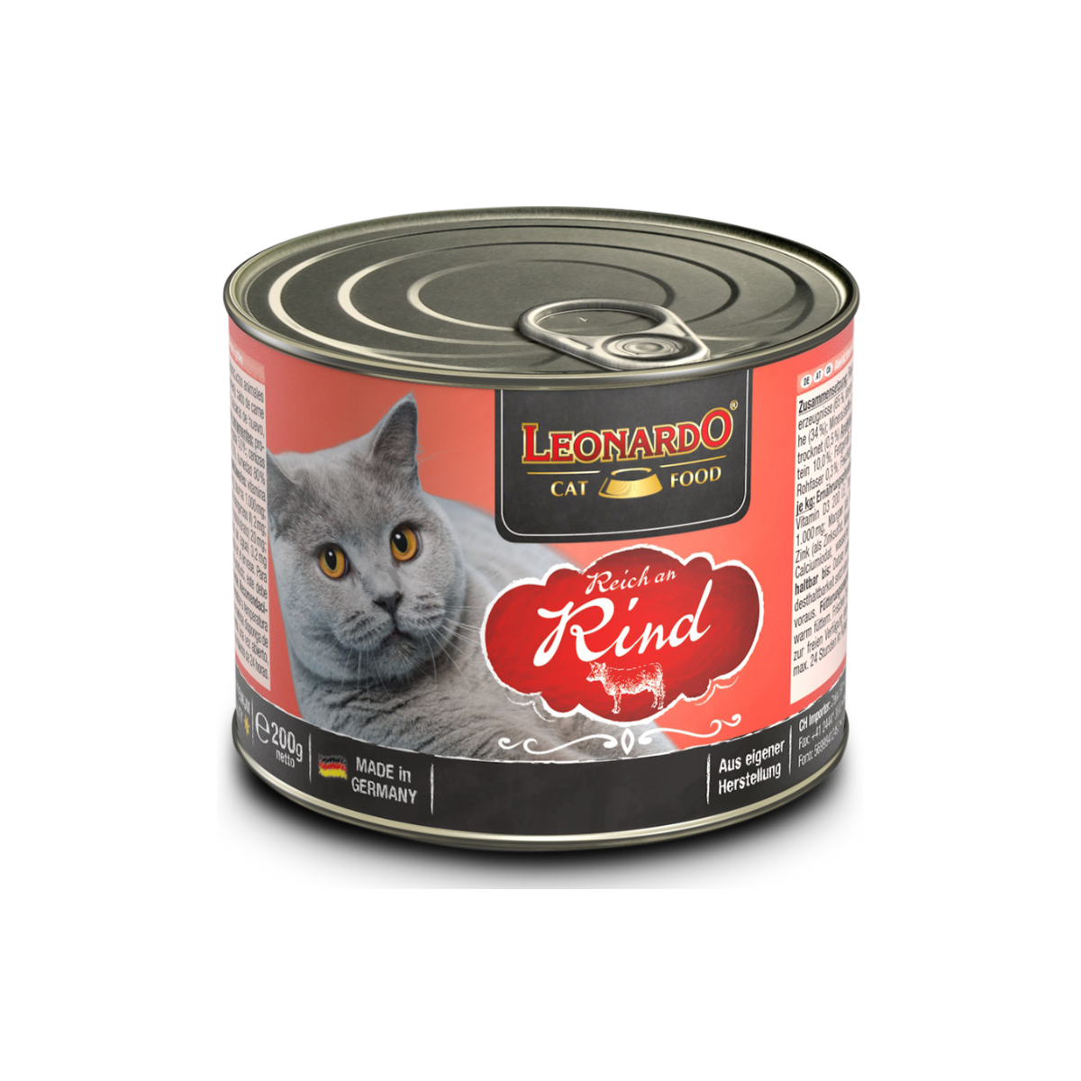 Lata QS para Gatos Leonardo Ternera 200 gr
