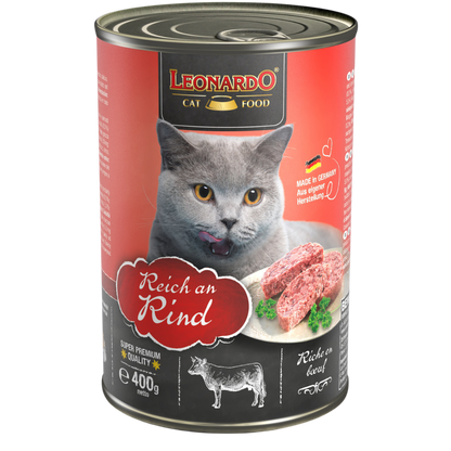 Lata QS para Gatos Leonardo Ternera 400 gr