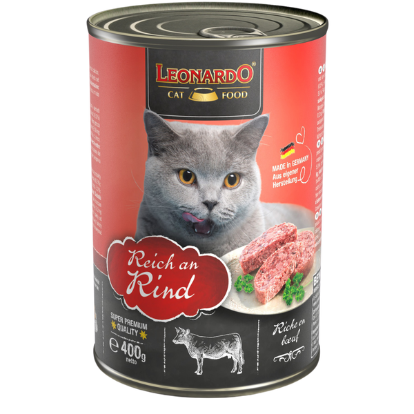 Lata QS para Gatos Leonardo Ternera 400 gr