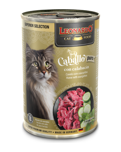 Lata SUP para Gatos Leonardo Caballo con Calabacín - 400 gr