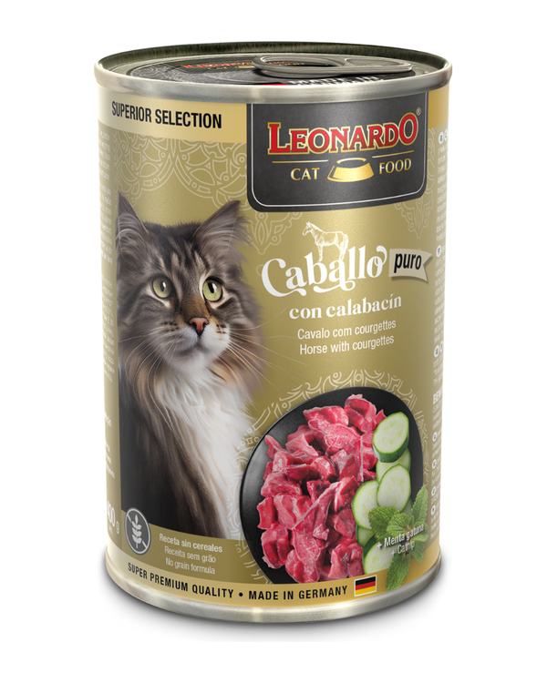 Lata SUP para Gatos Leonardo Caballo con Calabacín - 400 gr