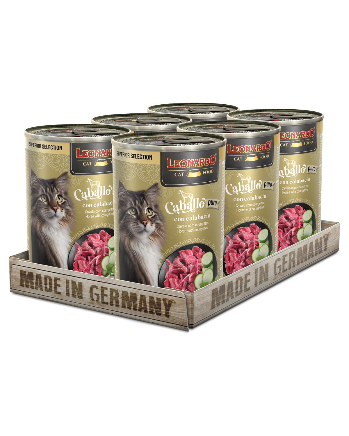 Lata SUP para Gatos Leonardo Caballo con Calabacín - 400 gr