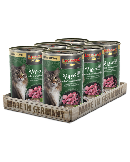 Lata SUP para Gatos Leonardo Pavo con Trucha - 400 gr