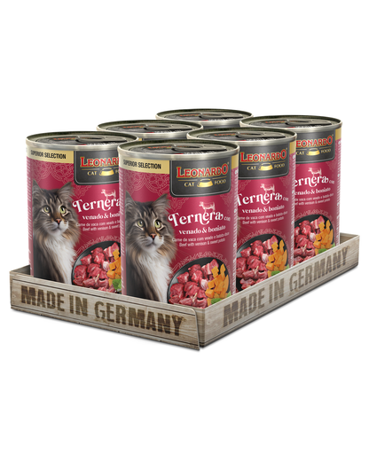 Lata SUP para Gatos Leonardo Ternera con Venado - 400 gr