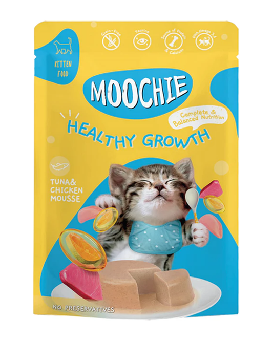 Moochie Cat Healthy Growth Gatito Atún y Pollo 70 g