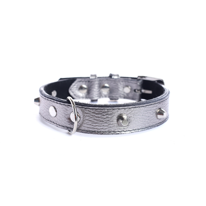 Street Dogs Collar Cuero 2.5cm Silver