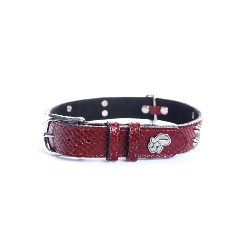Street Dogs Collar Cuero 3cm Dark Red