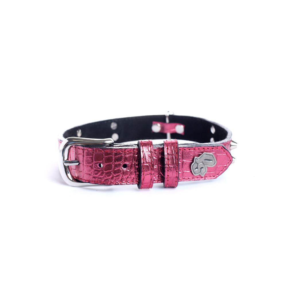 Street Dogs Collar Cuero 3cm Pink
