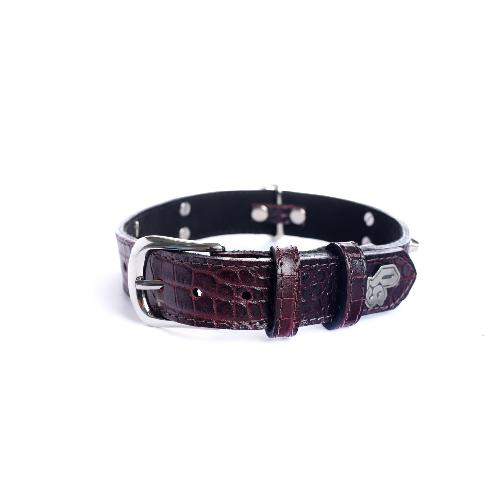 Street Dogs Collar Cuero 3cm Red Wine