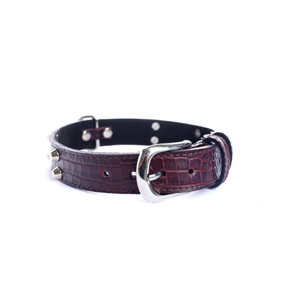 Street Dogs Collar Cuero 3cm Red Wine