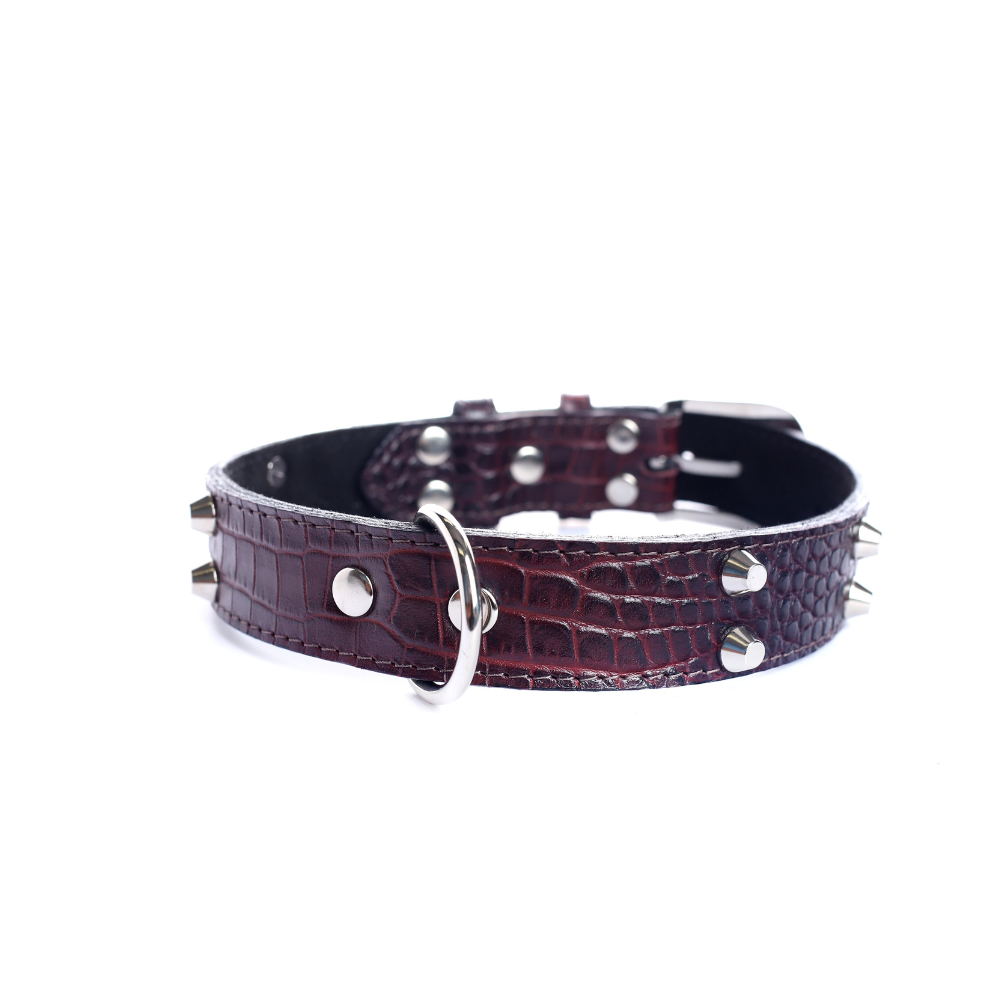 Street Dogs Collar Cuero 3cm Red Wine