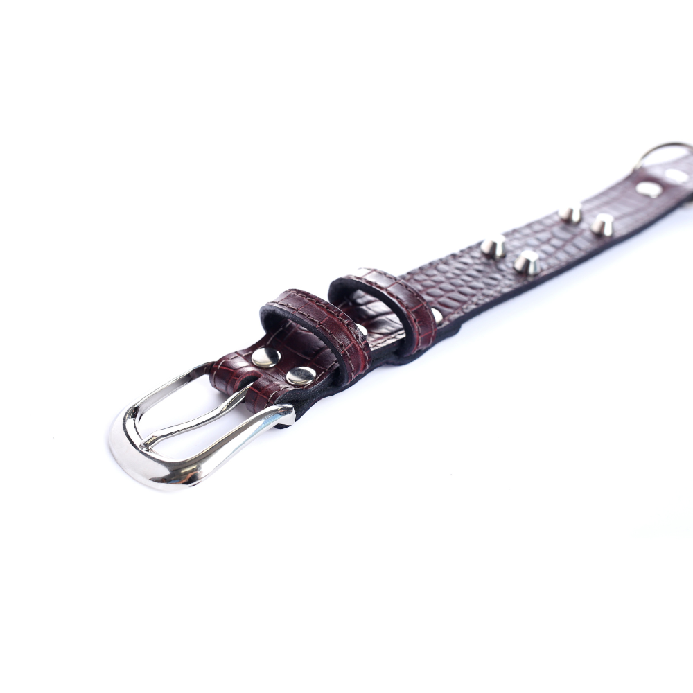 Street Dogs Collar Cuero 3cm Red Wine