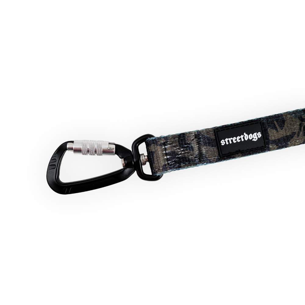 Street Dogs Correa Mosquetón Automático Black Camo 3m