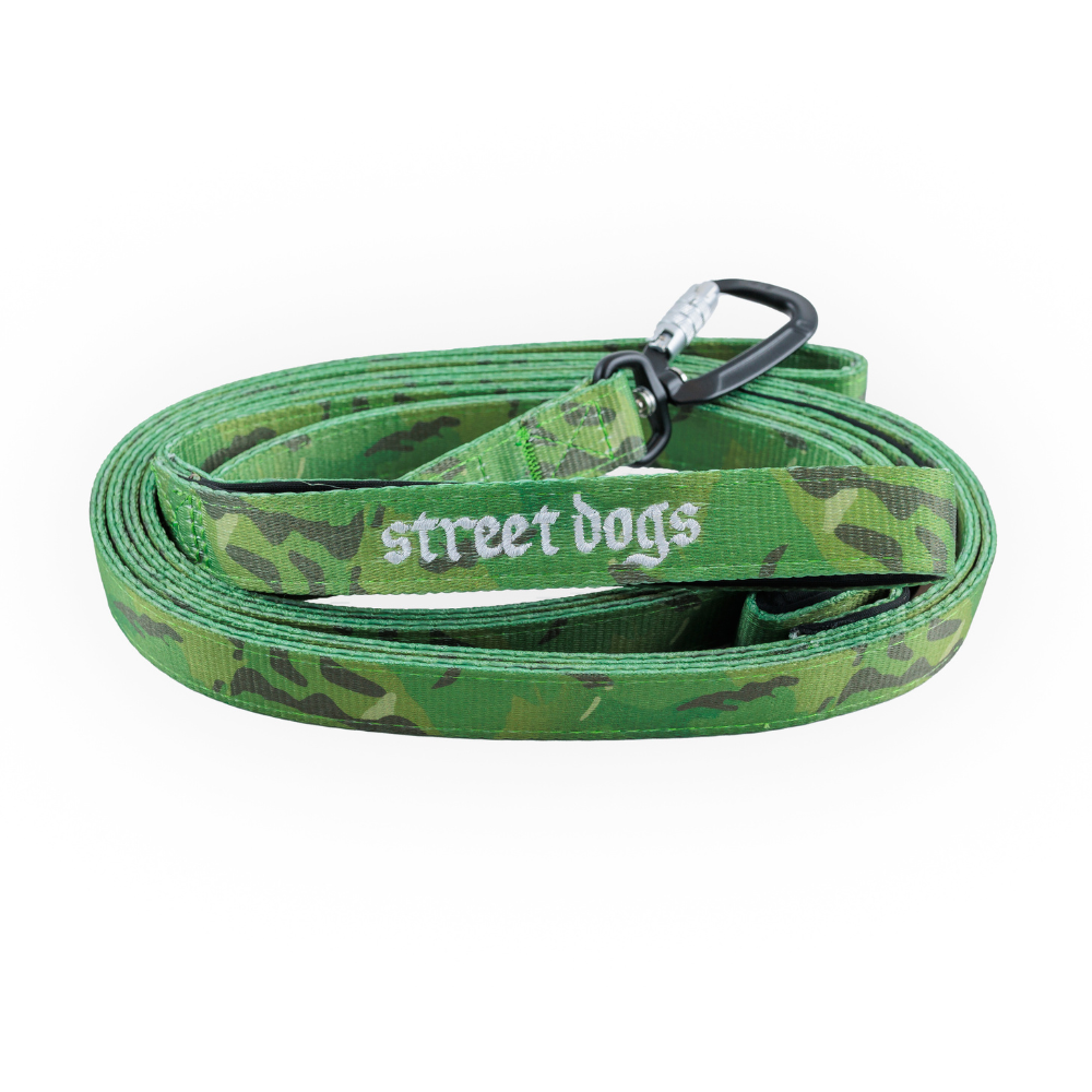 Street Dogs Correa Mosquetón Automático Green Camo 5m
