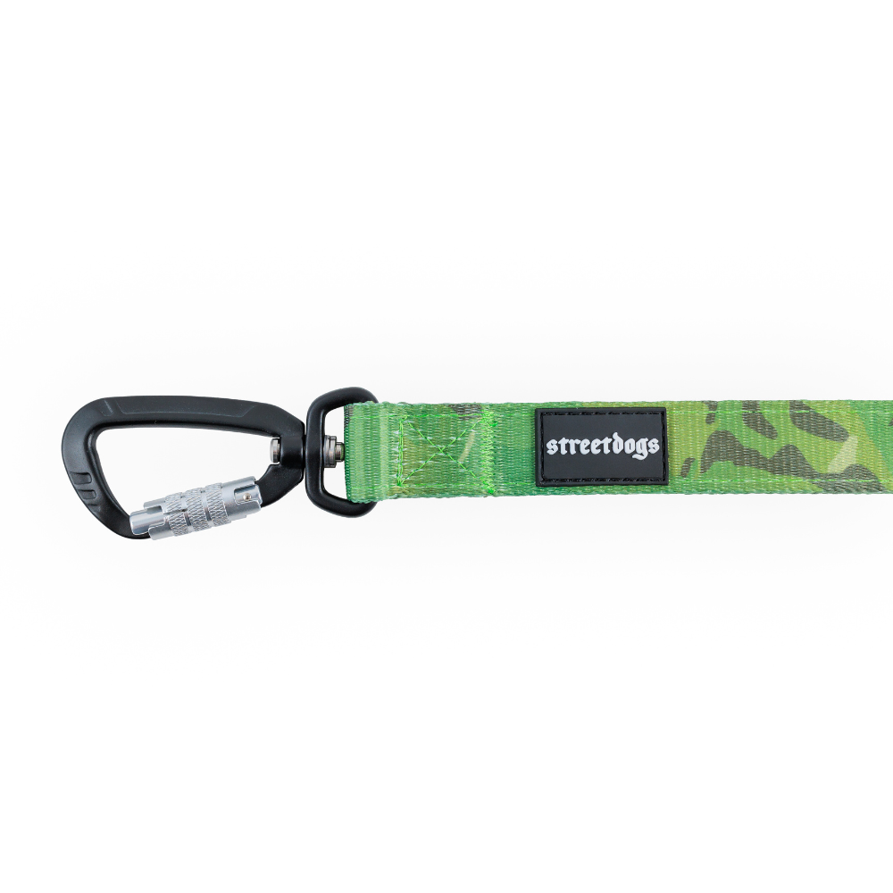 Street Dogs Correa Mosquetón Automático Green Camo 5m